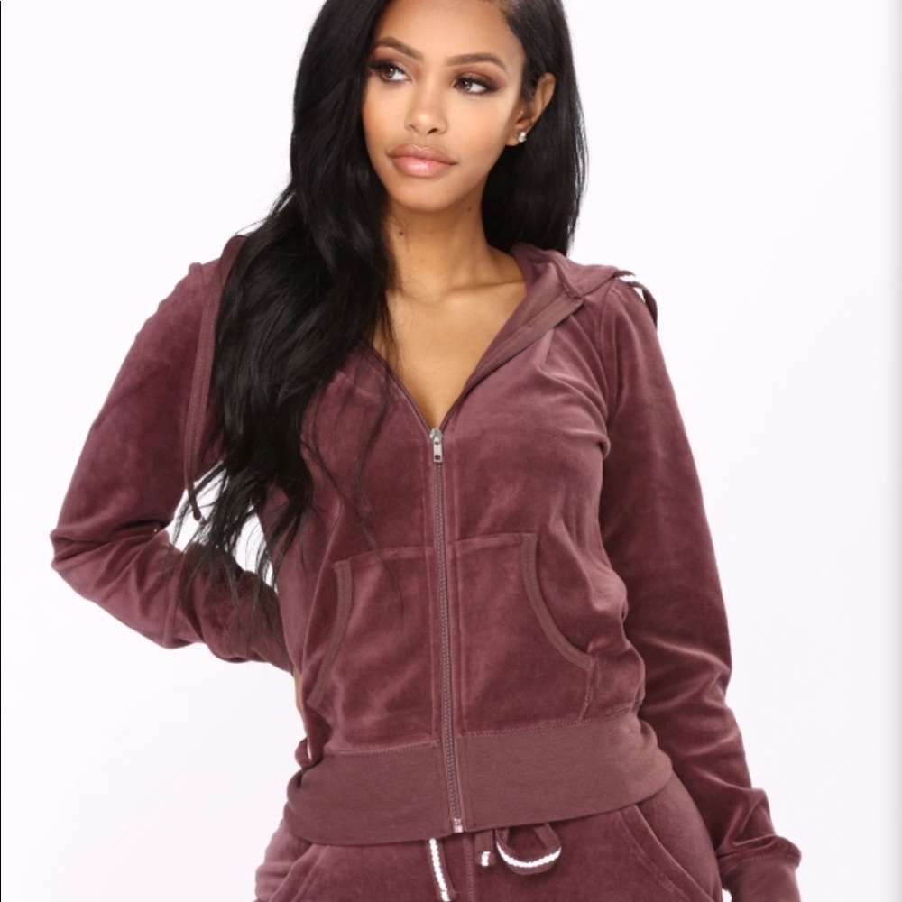 Purple velvet hoodie